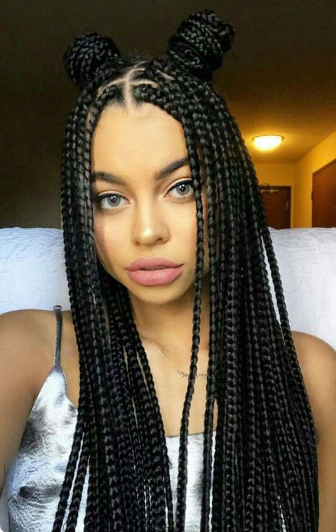 Box braids hairstyles: Afro-Textured Hair,  Hairstyle Ideas,  Box braids,  Braided Hairstyles,  French braid,  Braid Styles  