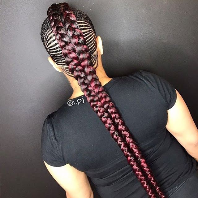 Mohawk ghanaian braids: Crochet braids,  Box braids,  Mohawk hairstyle,  Braided Hairstyles,  French braid,  Beautiful Braids,  Braided Ponytail  