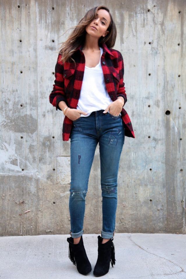 Women's Slim Fit Flannel Shirt: Flannel Shirt Outfits,  Plaid Shirt,  Lumberjack shirt  