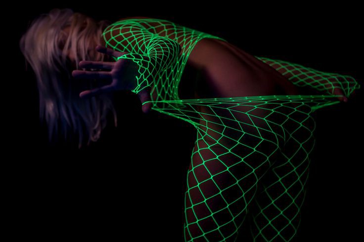 Glow In Dark Leggings Outfit Ideas: Glowing Fishnet Outfit,  Glow In Dark  