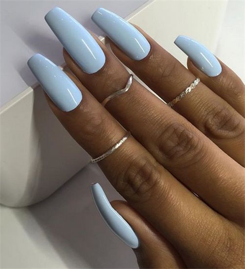 Beautiful Gray Nails On Brown Skin: Nail Polish,  Nail art,  Gel nails,  Blue nails,  Acrylic Nails  