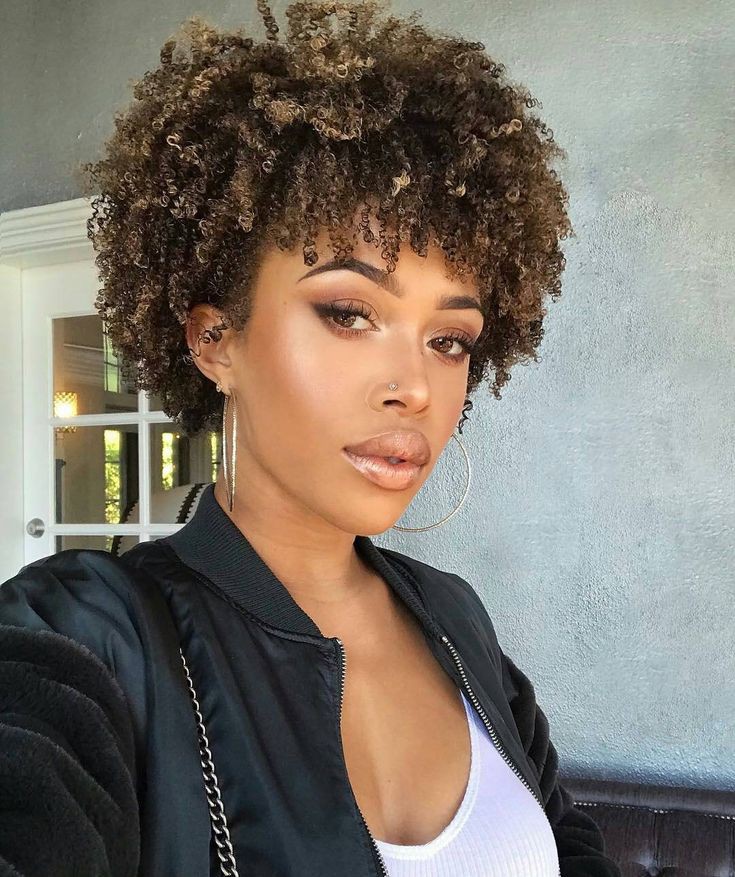 Black Woman Short Natural Curly Hairstyles: Afro-Textured Hair,  Short hair,  Mohawk hairstyle,  Hair Care,  Short Curly Hairs  