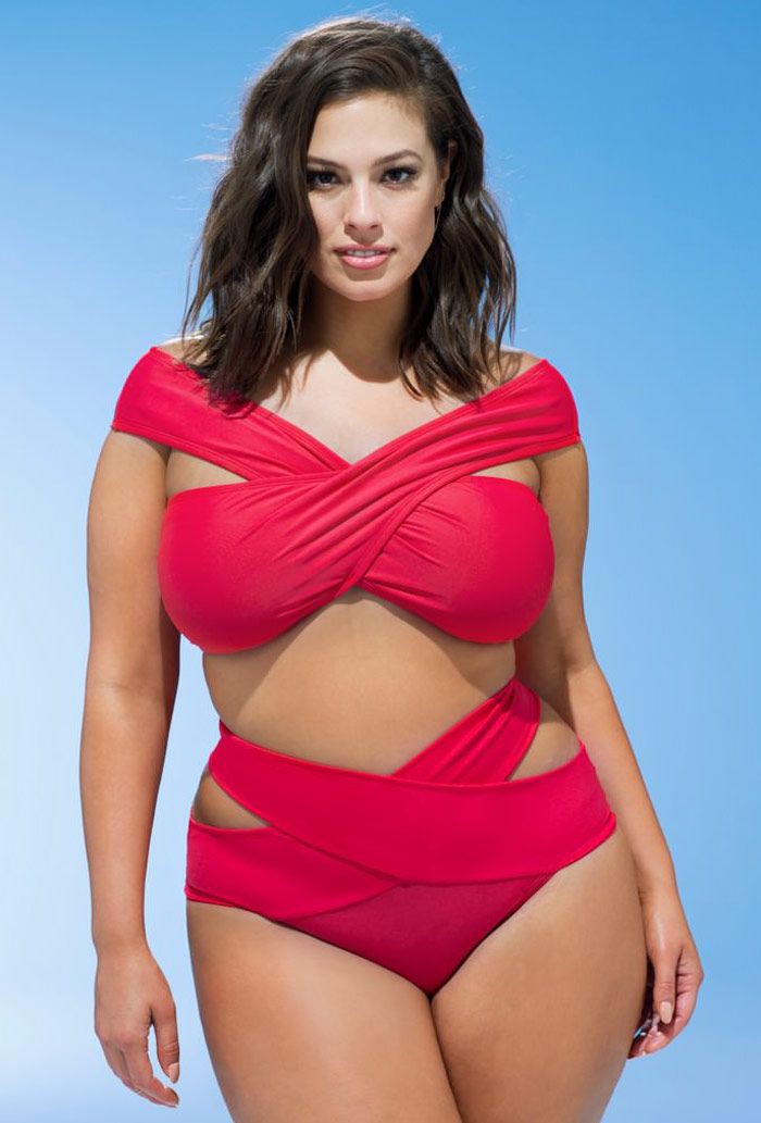 Plus size swimwear ashley graham: swimwear,  Plus size outfit,  Plus-Size Model,  Ashley Graham,  One-Piece Swimsuit,  Hot Bikini Pics  