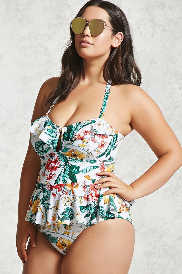 Foerever 21 plus size swimwear, One-piece swimsuit: swimwear,  One-Piece Swimsuit  