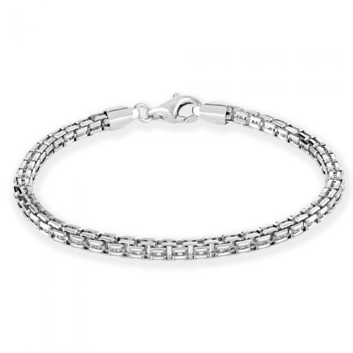 Sterling Silver 4mm Double Box Bracelet Diamond Cut £36.00: Silver Bracelet,  bracelet  