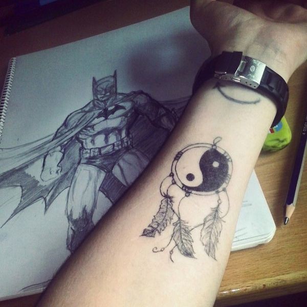 Dreamcatcher yin yang tattoo, Lower-back tattoo: Tattoo Ideas,  Lower-Back Tattoo  