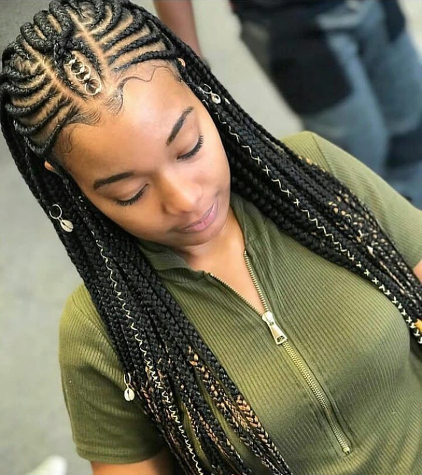 Cornrow styles for women, Box braids: Bob cut,  Box braids,  Short hair,  Braids Hairstyles,  Black hair  