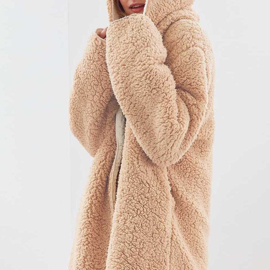 Perfect ideas for party occasion reversible fluffy jacket, Jacke Mit Kapuze: Fur clothing,  Fake fur,  Trench coat,  winter outfits,  Polar fleece  