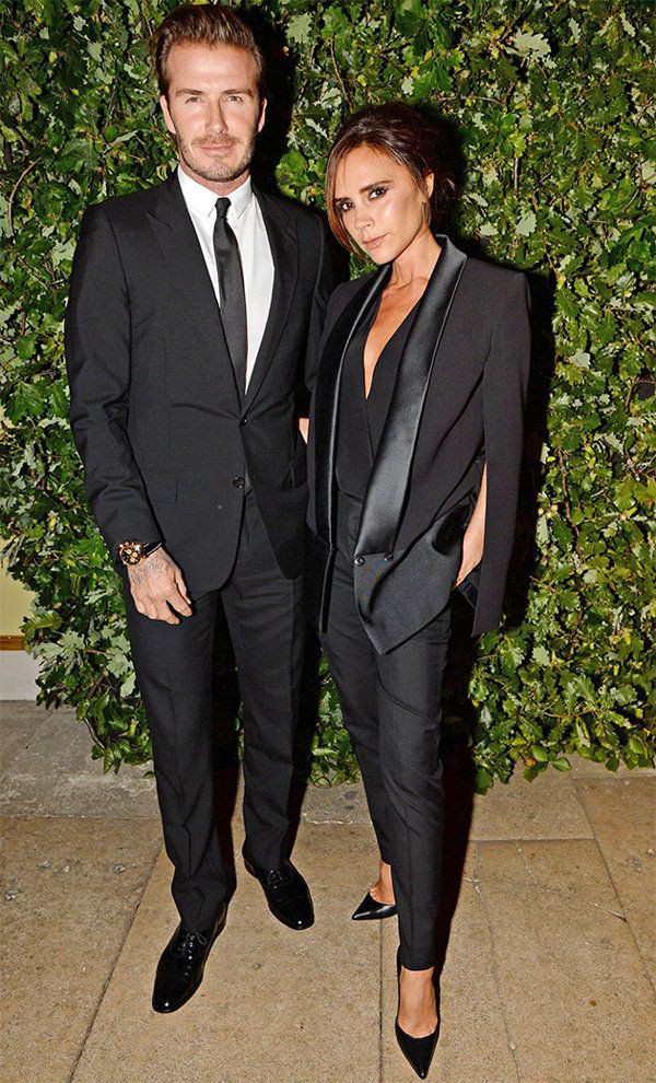 Unique trending victoria beckham suit, London Fashion Week: Red Carpet Dresses,  Victoria Beckham,  David Beckham,  Matching Formal Outfits,  Brooklyn Beckham  