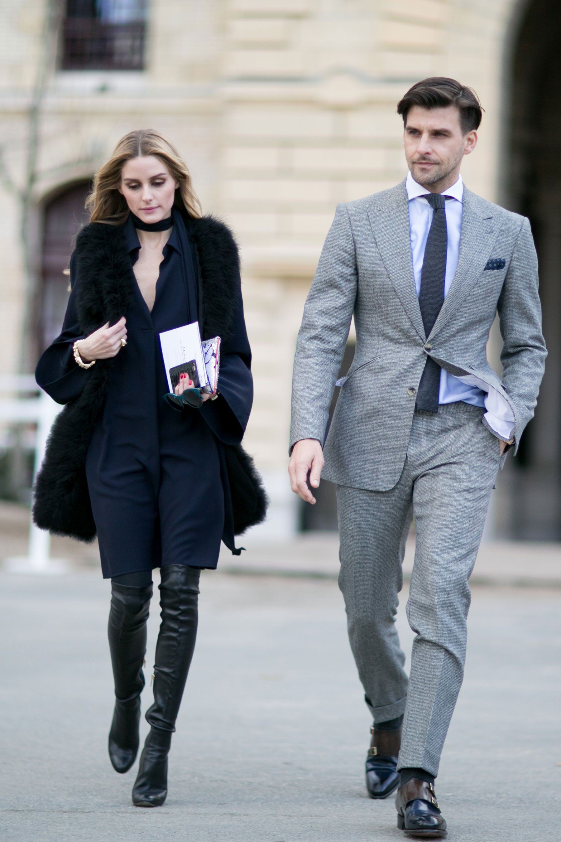 Olivia palermo street style winter 2016: Street Style,  Fashion week,  Olivia Palermo,  Matching Formal Outfits,  Johannes Huebl  