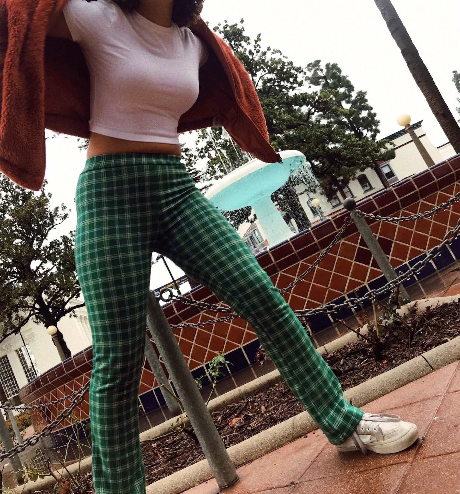 Emma Chamberlain Emma Chamberlain Plaid Pants, Urban Outfitters, Haley Pham: Kendall Jenner,  Bella Hadid,  Urban Outfitters,  Emma Chamberlain,  Plaid Pants,  Checked Trousers  