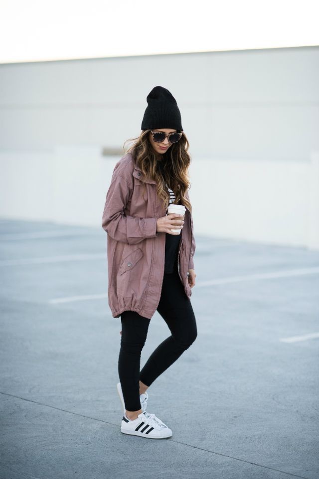 Pink utility jacket outfit, Casual wear: winter outfits,  Flight jacket,  Yoga Outfits  