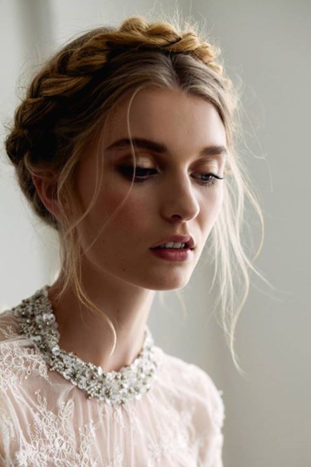 Crown braid wedding hair, Long hair: Long hair,  Hairstyle Ideas,  Bridal crown  