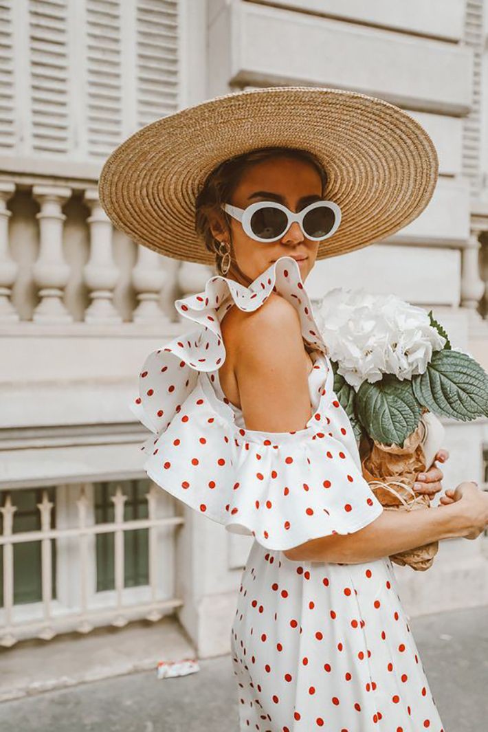 Tendencia de vestido de verao 2019: Kim Kardashian,  Polka dot,  Travel Outfits  