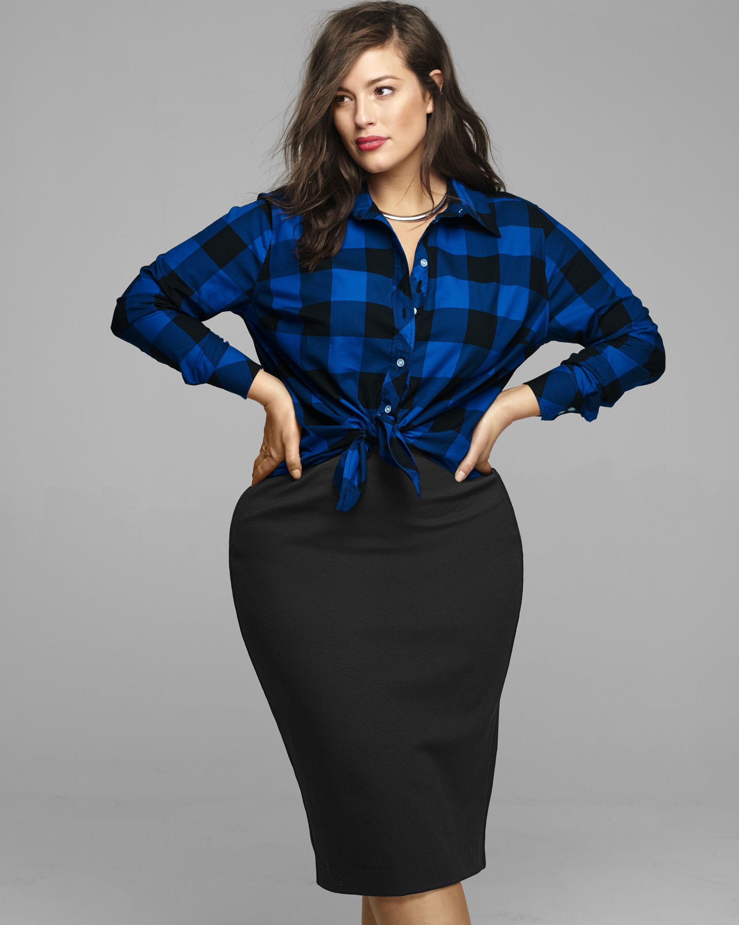 Casual Plus Size Pencil Skirt Outfits: Plus-Size Model,  Ashley Graham,  Pencil skirt,  Marina Rinaldi,  Plus size outfit  