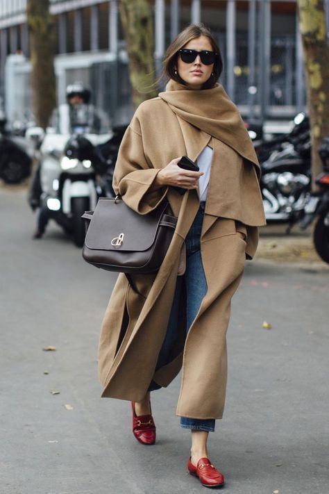 Red gucci loafer street style