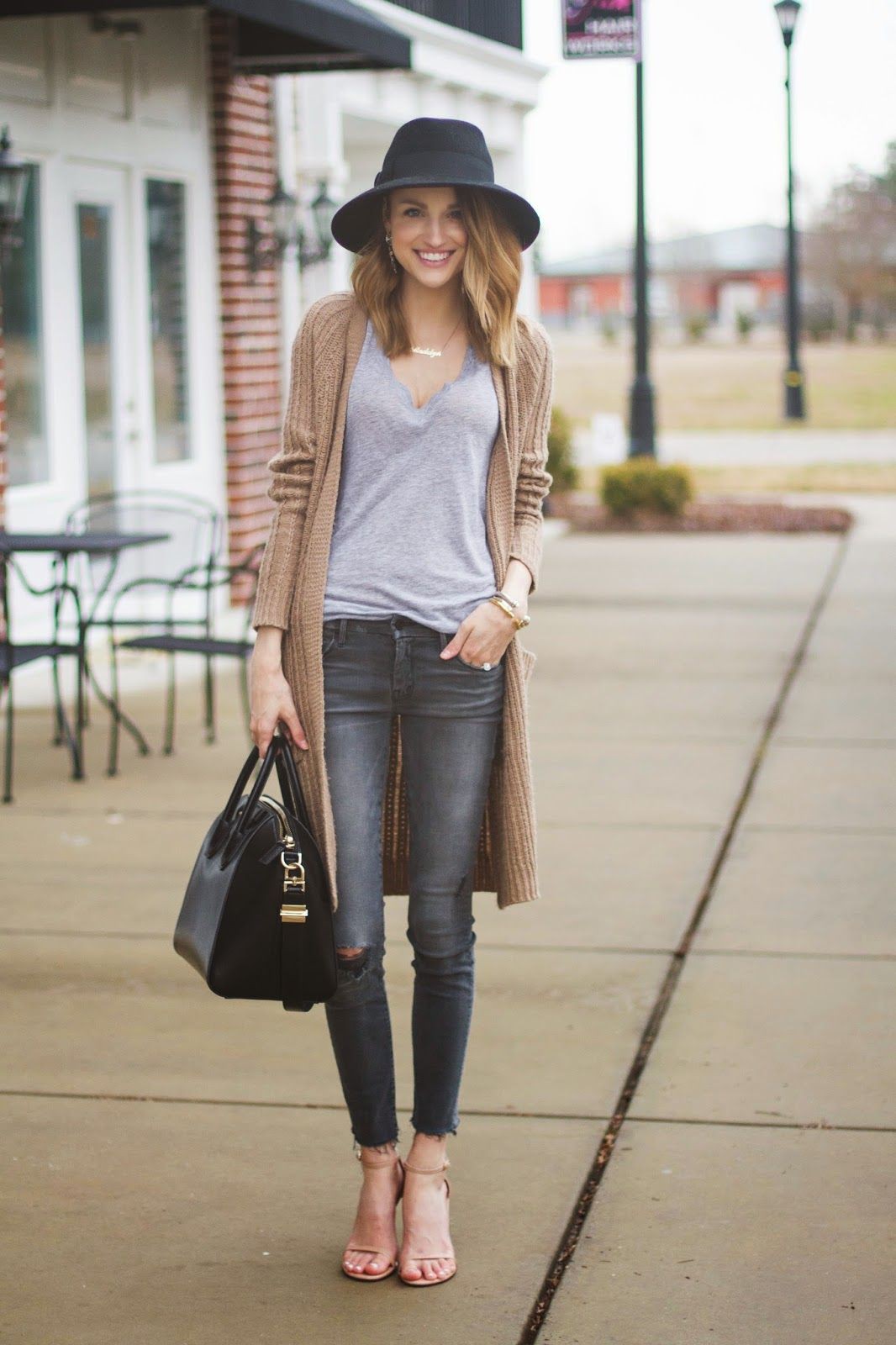 Fabulous style for latest gray jean outfits, Slim-fit pants: Slim-Fit Pants,  Long Cardigan Outfits  