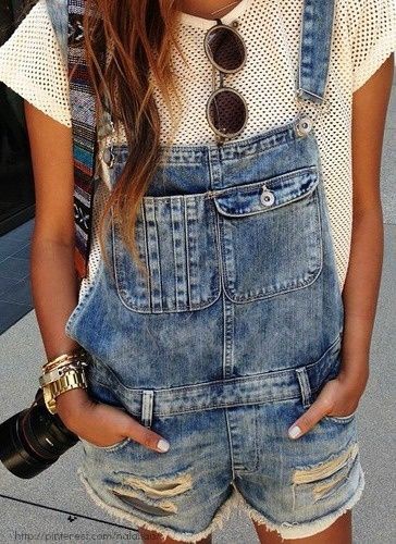 Enterizo de jeans para adolecentes: Romper suit,  Jean jacket,  Jeans Short,  Casual Outfits,  Overalls Shorts Outfits  