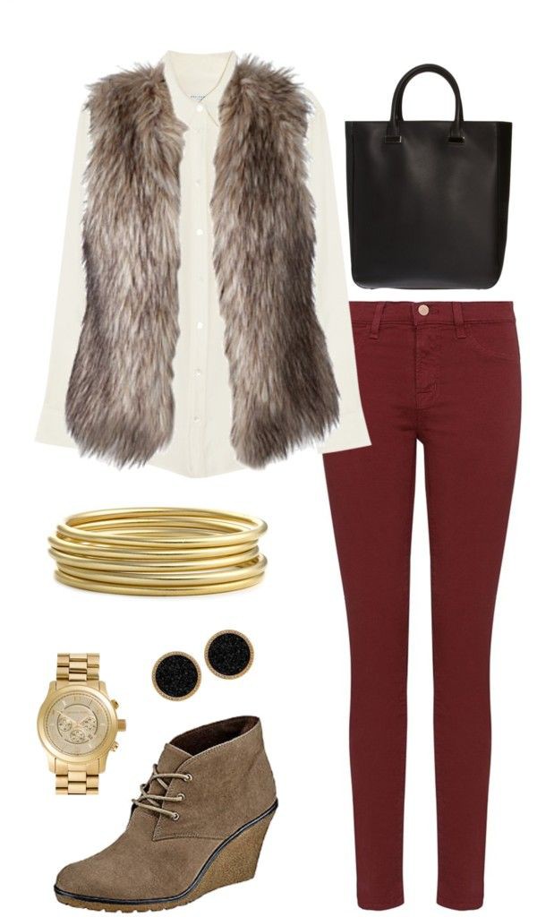 Wonderful Wine Colored Pants Casual Outfits For Women: Burgundy Pants Ideas  