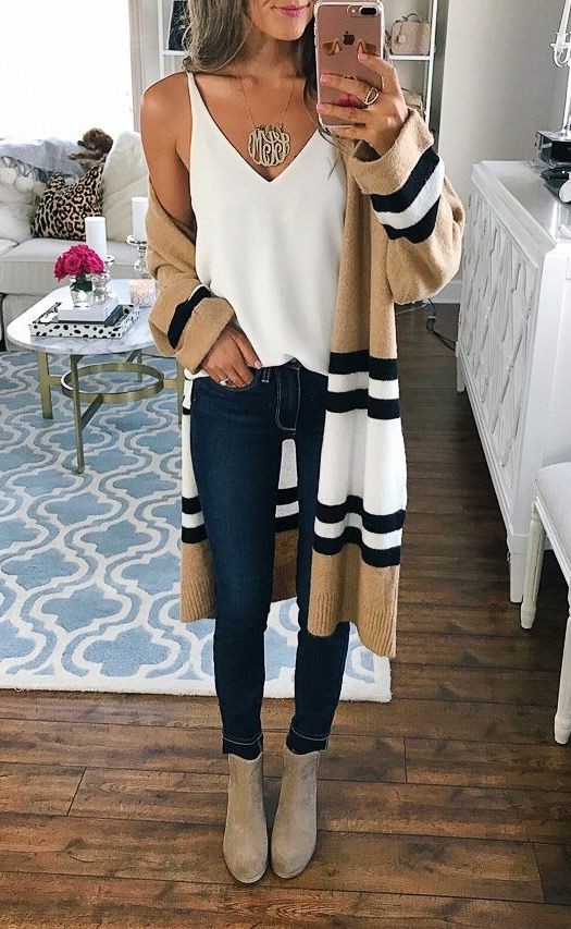 Simple fall school outfits, Casual wear: winter outfits,  Slim-Fit Pants,  kimono outfits,  Casual Outfits  