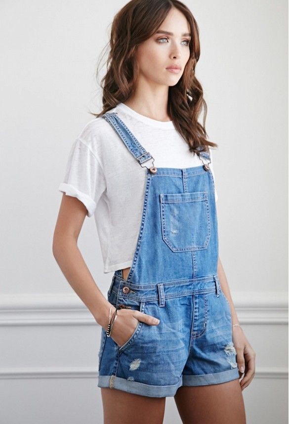 Do you see these jean overalls shorts, Distressed Denim Overall: Romper suit,  Overalls Shorts Outfits,  Vintage clothing,  DENIM OVERALL  