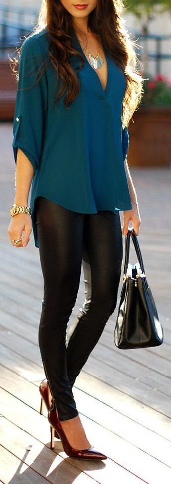 Outfit ideas black leather pants