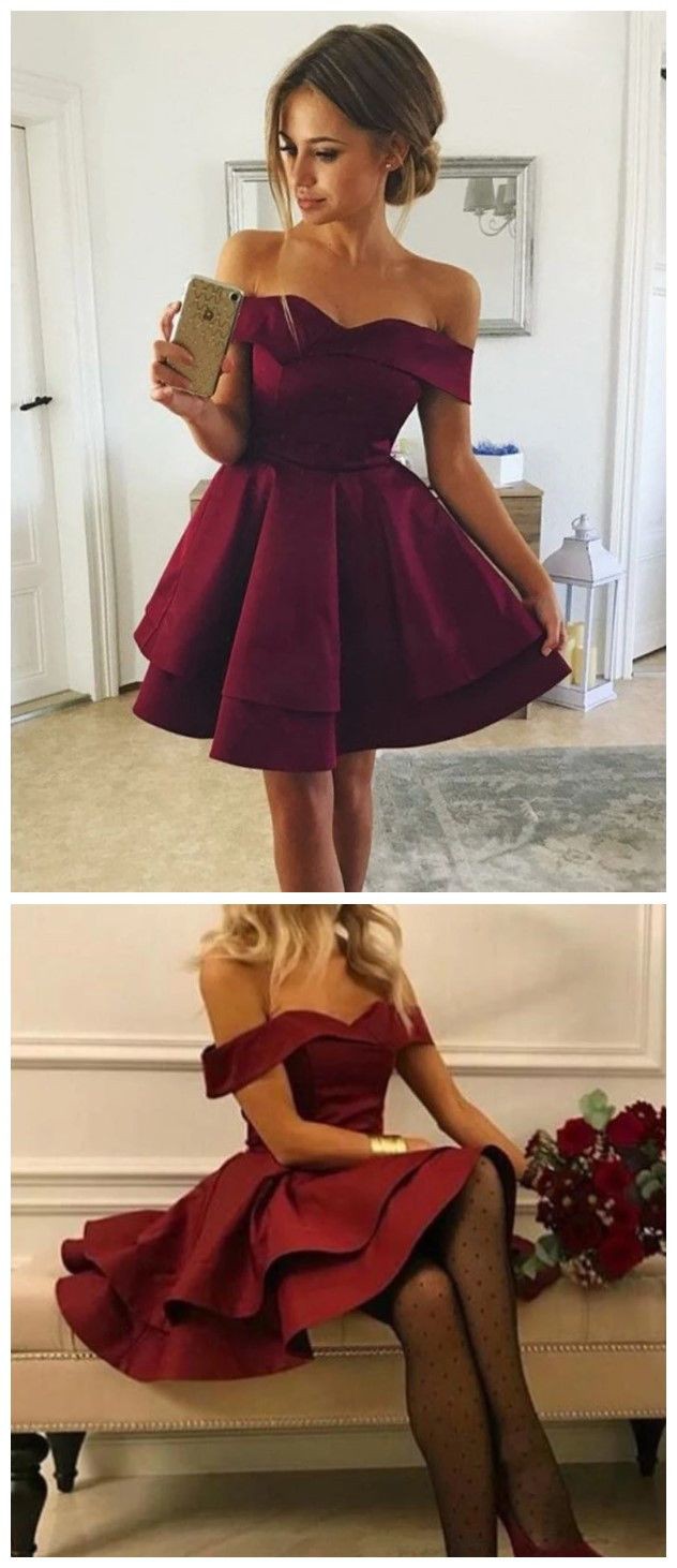 Off the shoulder prom dress short: Cocktail Dresses,  Evening gown,  Strapless dress,  Prom Dresses,  Bridal Party Dress  