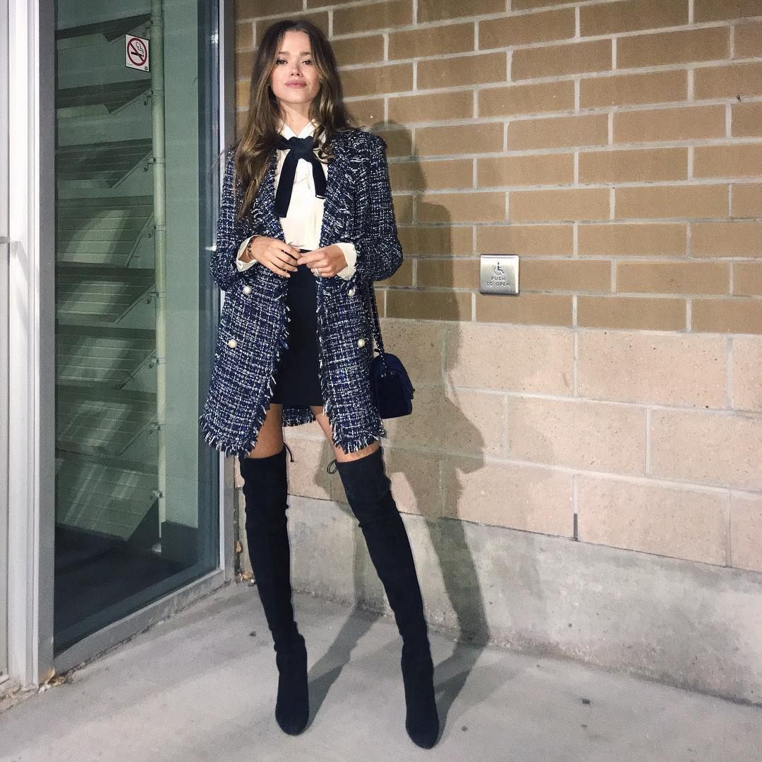 Valeria lipovetsky outfits: Boot Outfits,  Baddie Outfits,  Casual Outfits,  Black Tights,  Outfit of The Day  