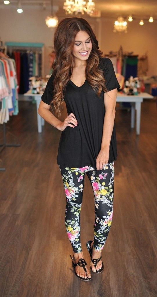 Cute outfits with leggings and sandals