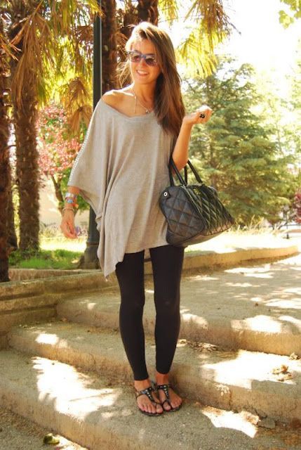 Oversized shirt and leggings, street fashion, t shirt