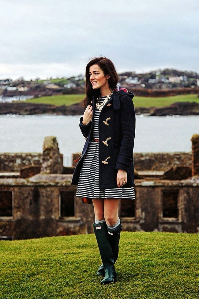 Classy girls wear pearls hunter boots