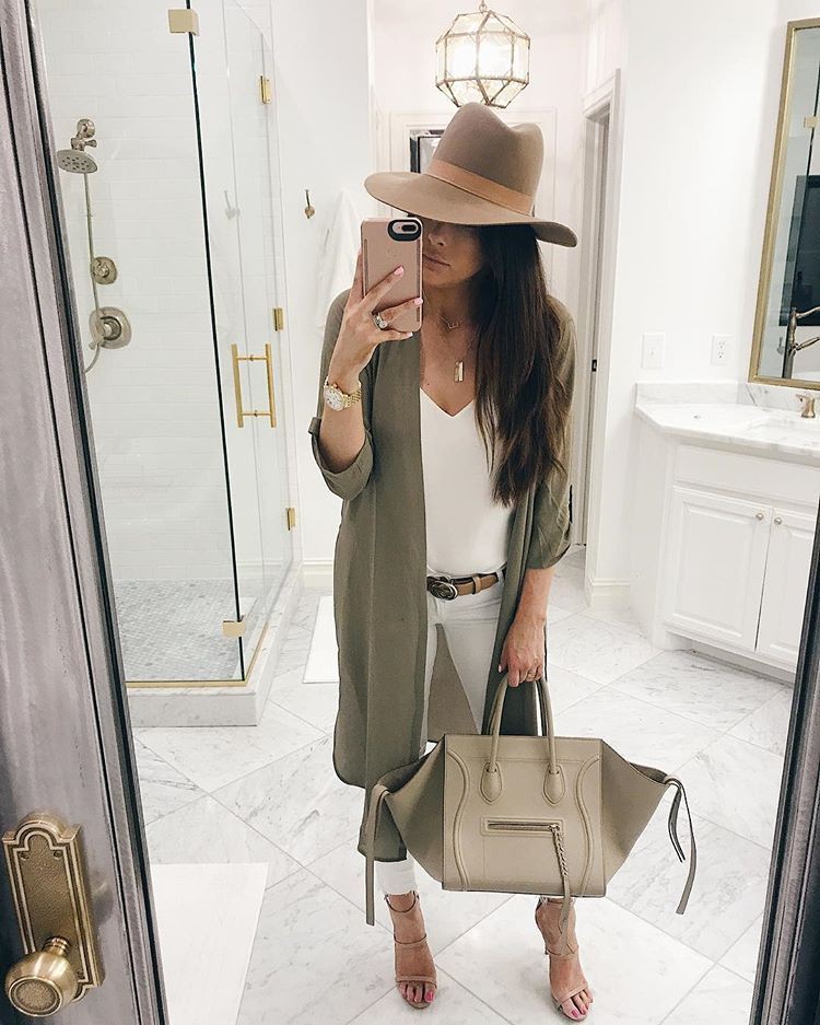 Beige style outfit with sweater, jacket, fedora: Street Style,  Beige Outfit,  Cardigan Outfits 2020  