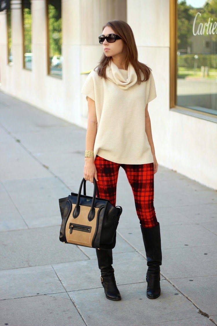 Wear plaid pants in winter