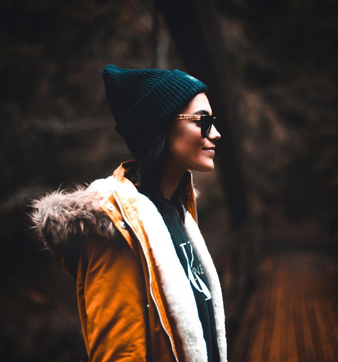 Yellow colour outfit with beanie: Portrait photography,  Siberian Husky,  Knit cap,  Street Style,  yellow outfit,  Hiking Outfits,  BEANIE  