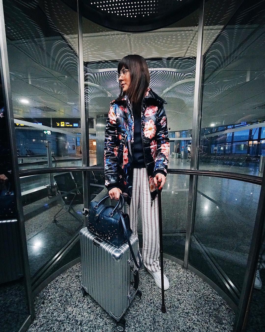 Dresses ideas with jacket: Black hair,  Airport Outfit Ideas  