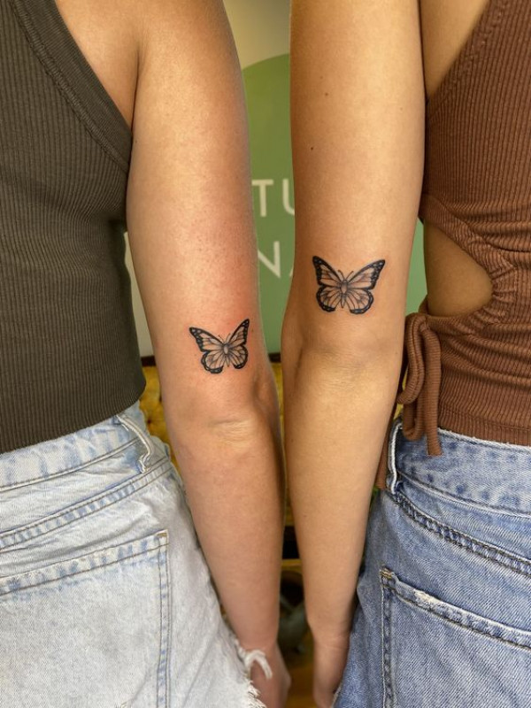 Cute Matching Butterfly Design Tattoo Ideas For Girl Friends: Butterfly Tattoo,  Tattoo Ideas  
