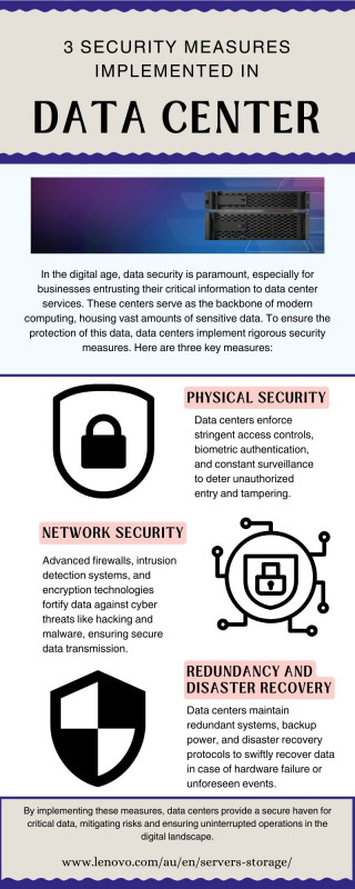 3 Security Measures Implemented in Data Center Services: 