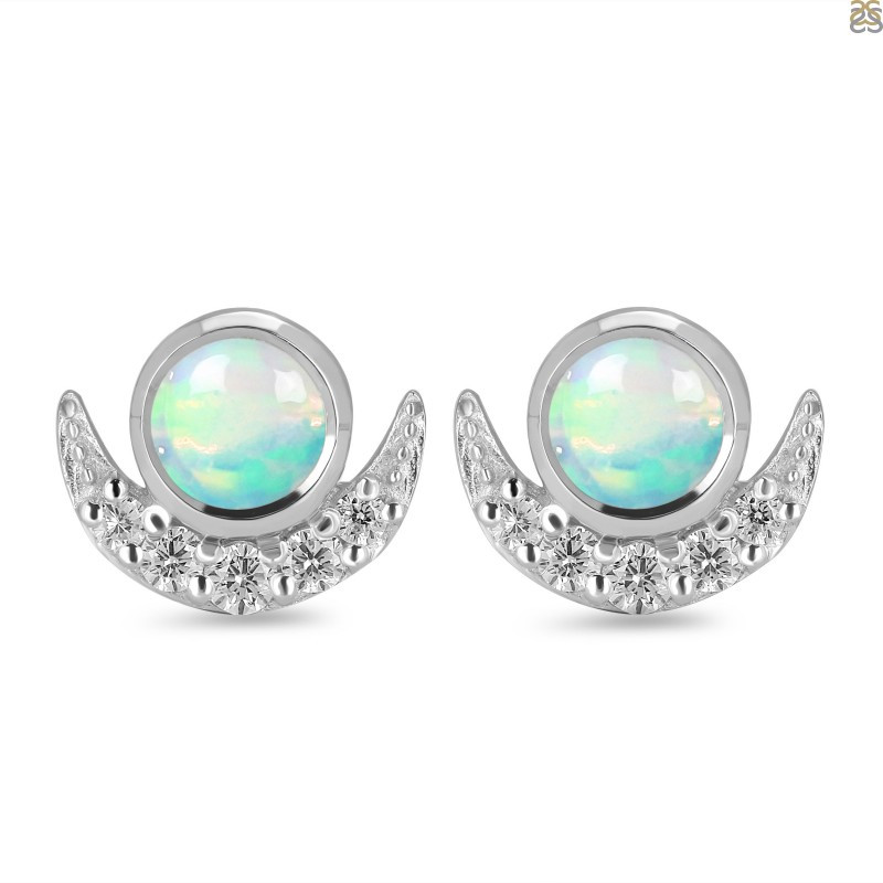 The Stones with Brilliant Colors: Opal Earrings: 