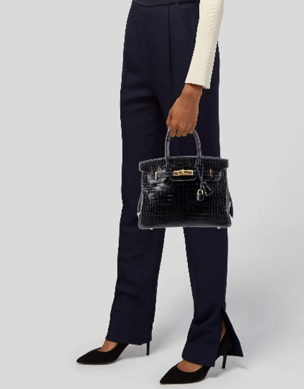 Hermès Birkin 25 Black Shiny: 