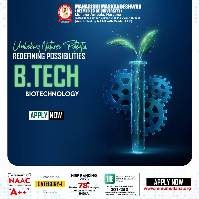 Top B.Tech Biotechnology Colleges - Maharishi Markandeshwar University