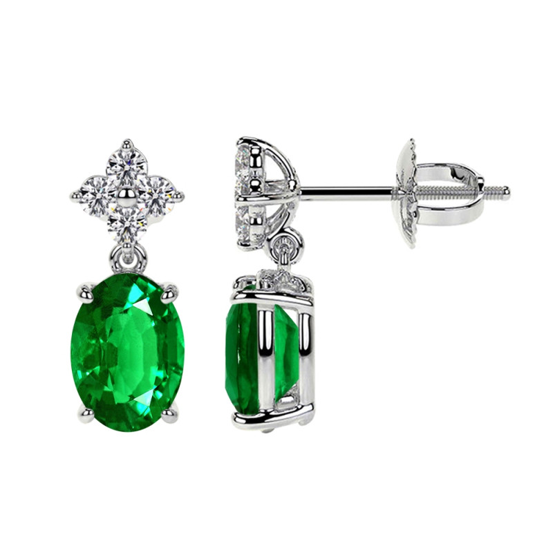 1.60-carat Earrings in Emerald: 