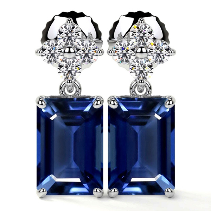 Prong Set Sapphire Earrings: 