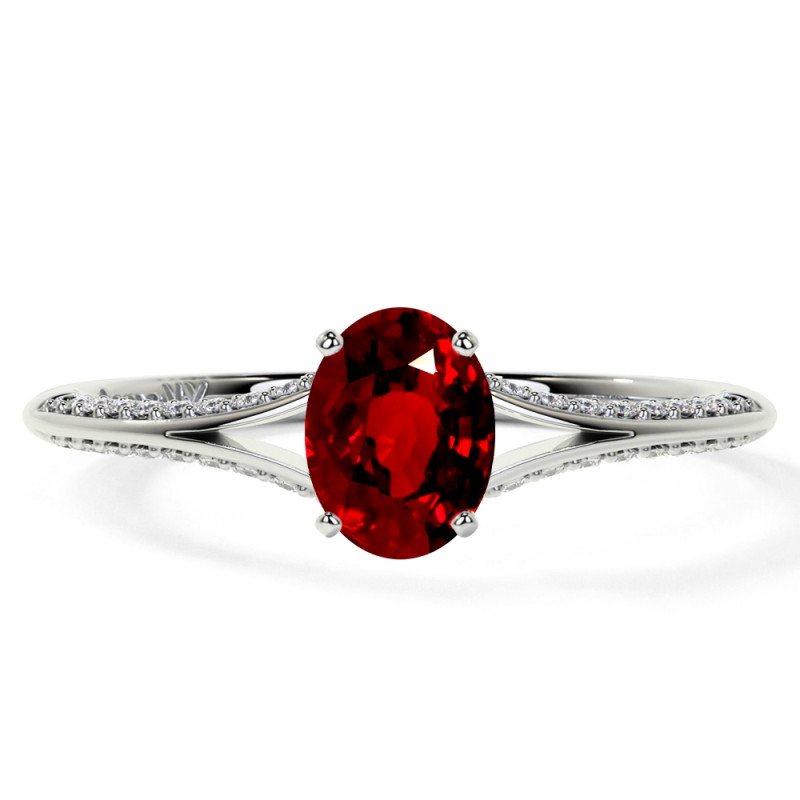 Natural Oval Genuine Ruby Rings: 