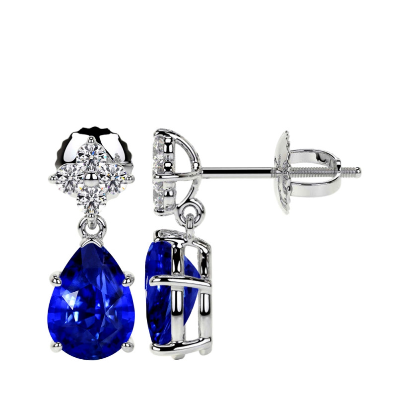 Sapphire Earrings in White Gold: 