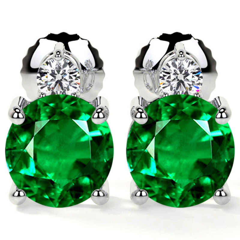 Round Alexandrite Earrings: 