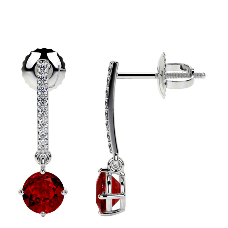 Prong Set Natural Ruby Earrings: 
