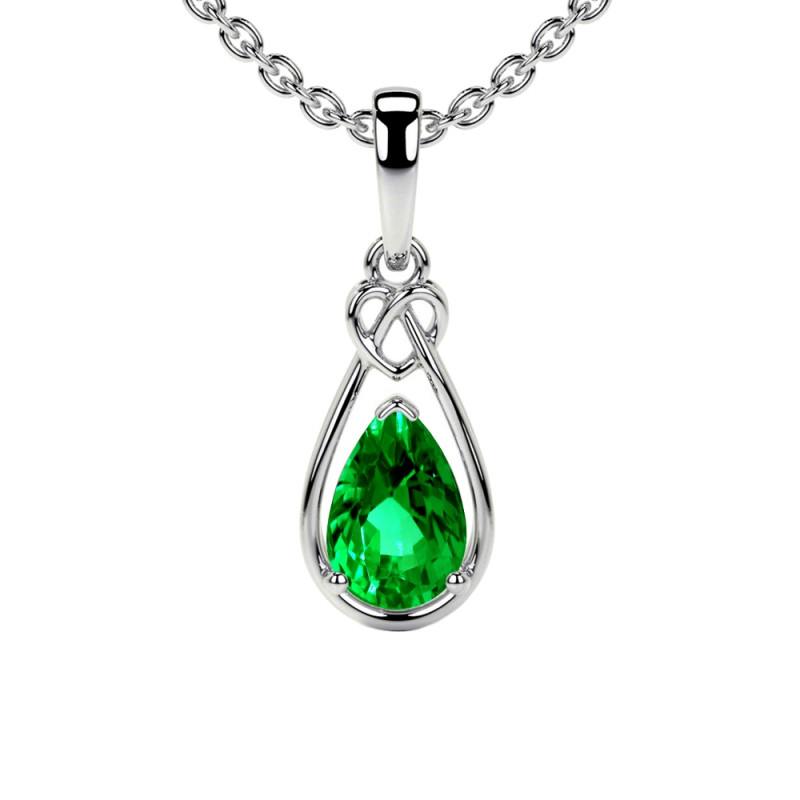 Pear Shape May Birthstone Necklace: 