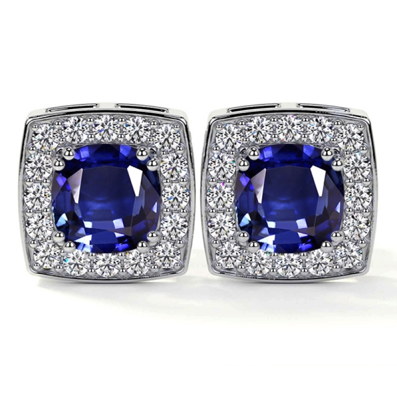 Natural Tanzanite Stud Earrings: 
