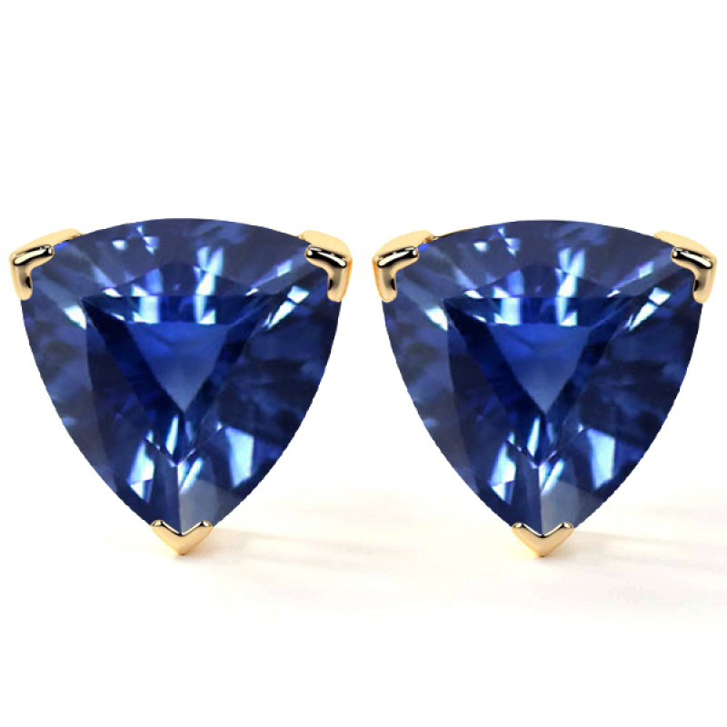 Natural Tanzanite Stud Earrings: 