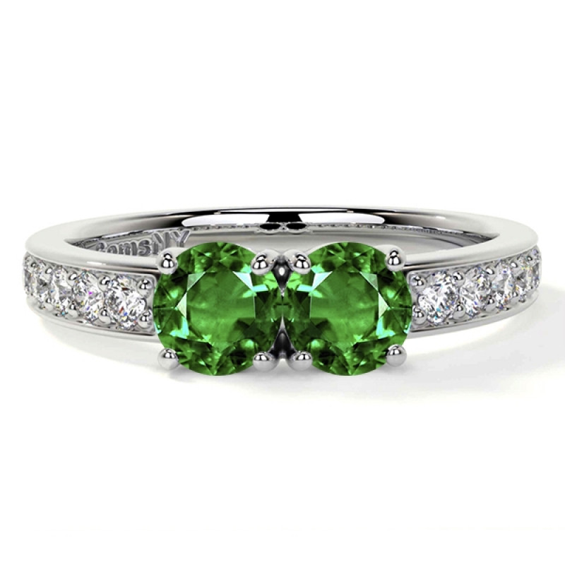 Round Shaped Natural Alexandrite Engagement Rings: 